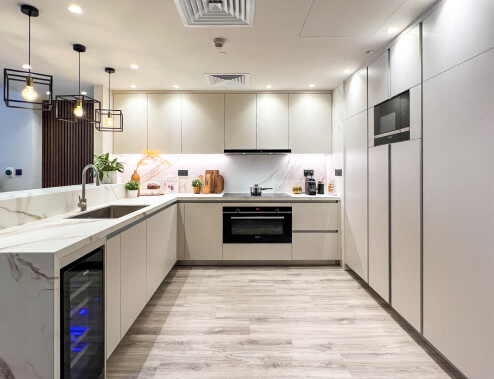 Luxurious Neutral Kitchen Layout